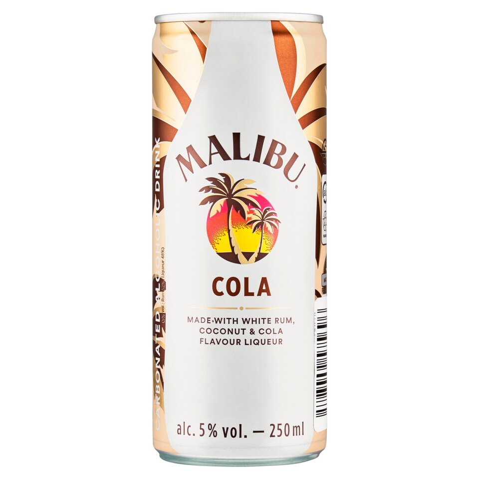 image 1 of Malibu Cola Carbonated Alcoholic Mixed Drink 250 ml