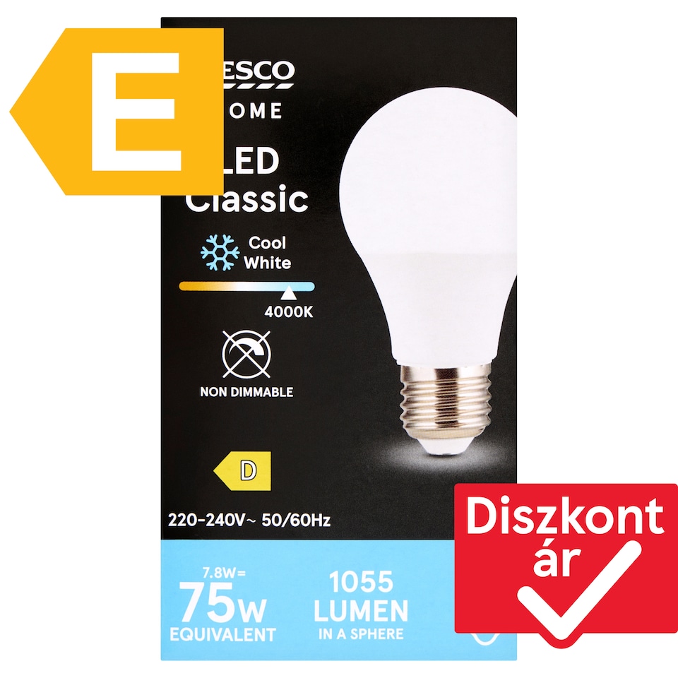 Tesco Home E27 ES 1055 lm 75 W 4000K klasszik LED izzó  1. kép