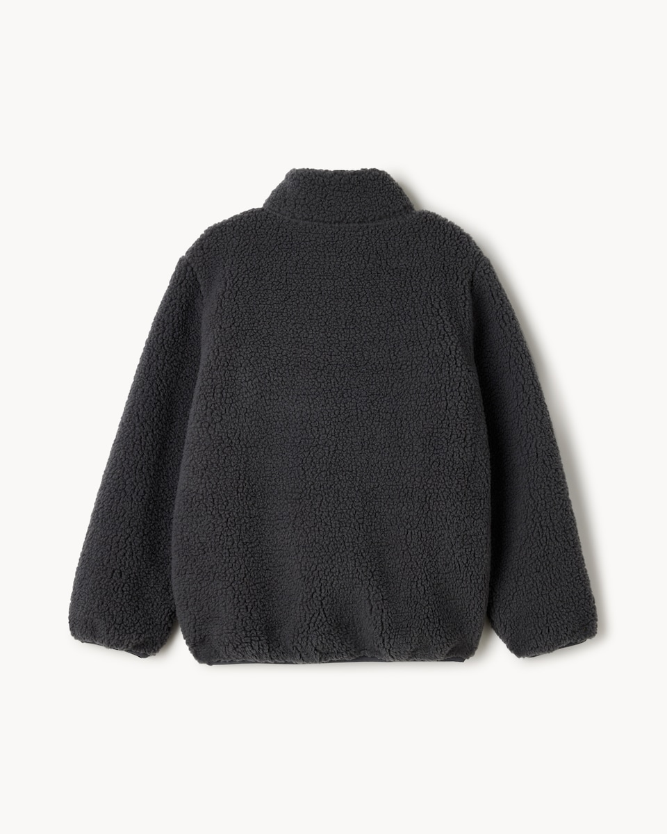 image 1 of F&F Boys Borg Funnel Neck Jacket in Grey