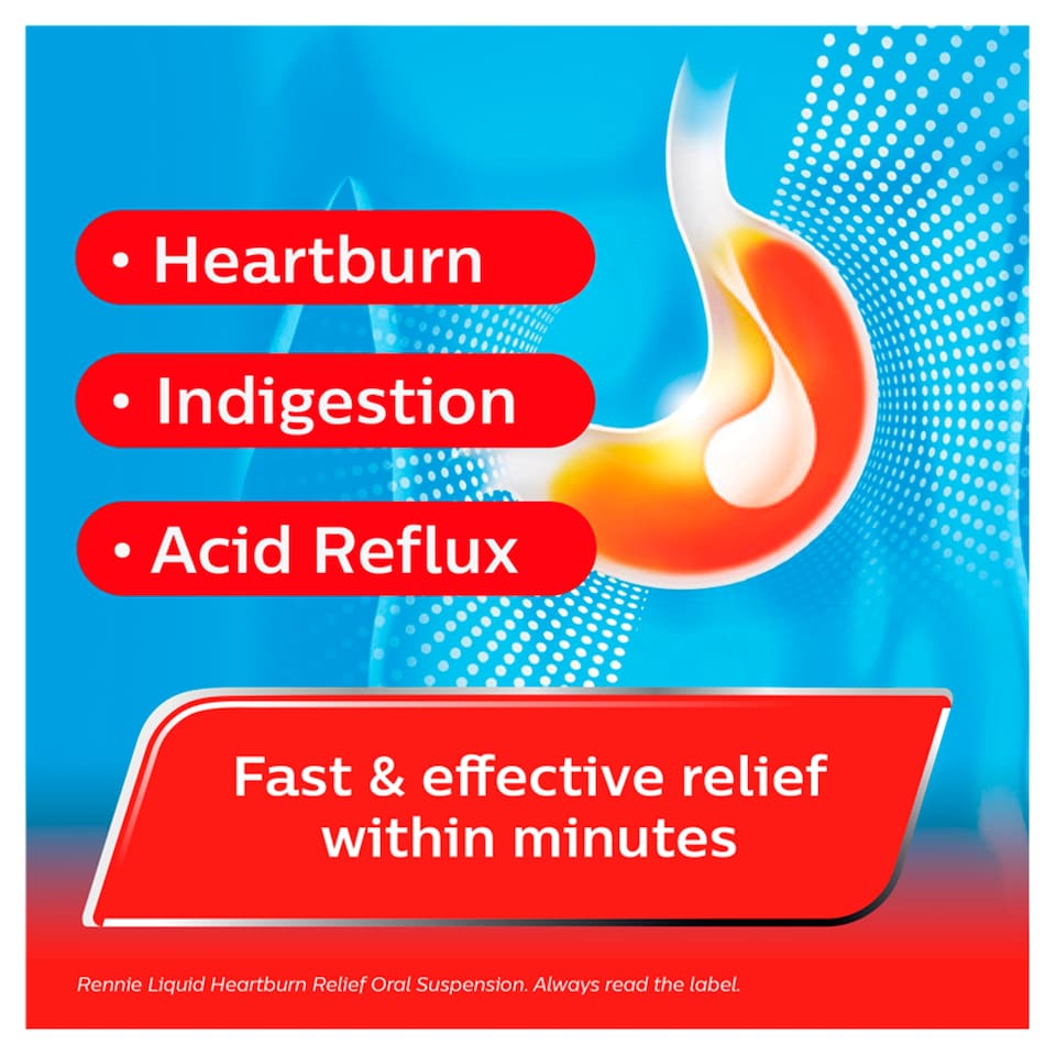 image 1 of Rennie Liquid Heartburn & Indigestion Relief - Peppermint Flavour 150ml