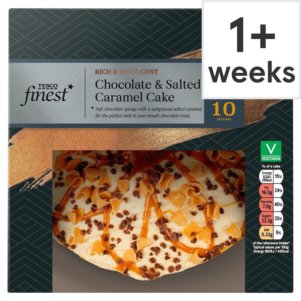 Tesco Finest Chocolate And Salted Caramel Cake Tesco Groceries