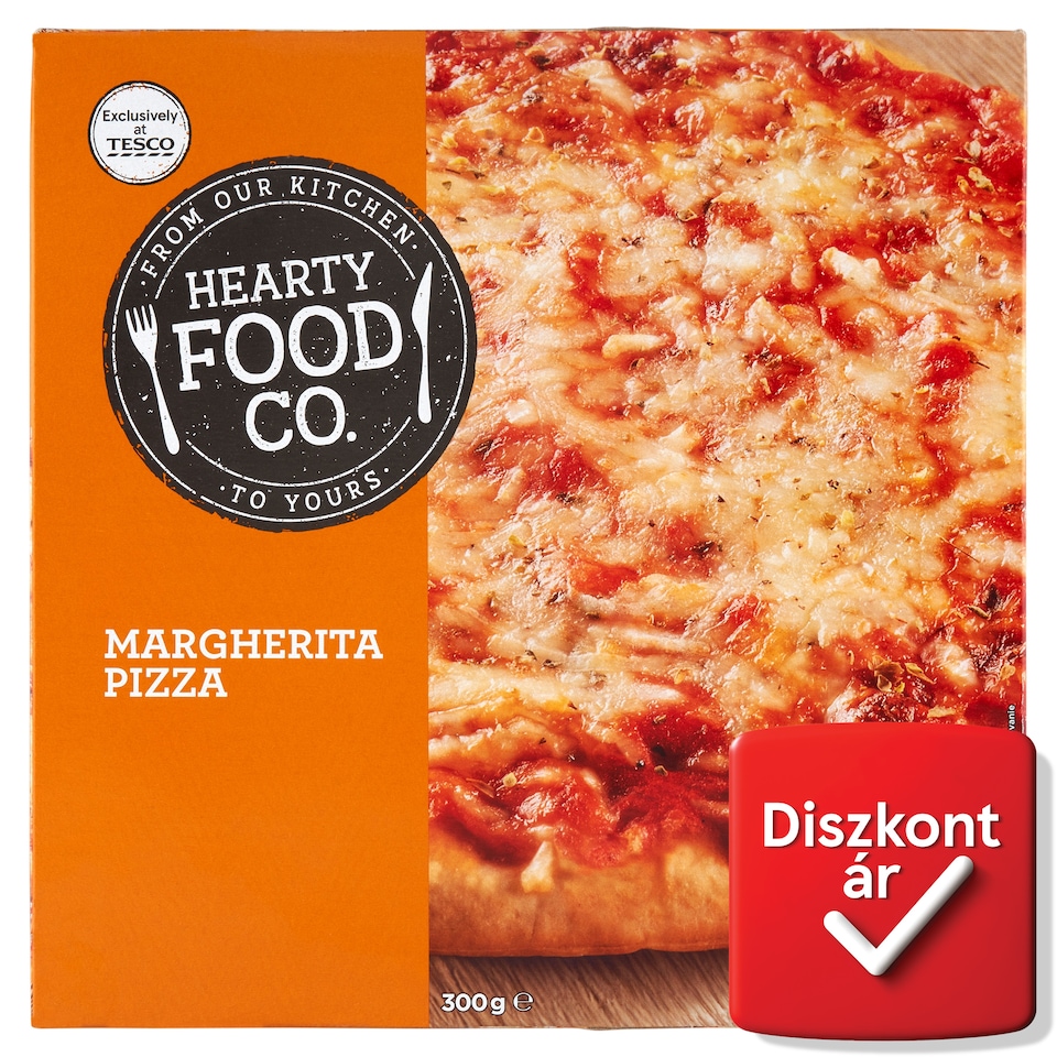 Hearty Food Co. gyorsfagyasztott pizza reszelt edámi és mozzarella sajttal 300 g