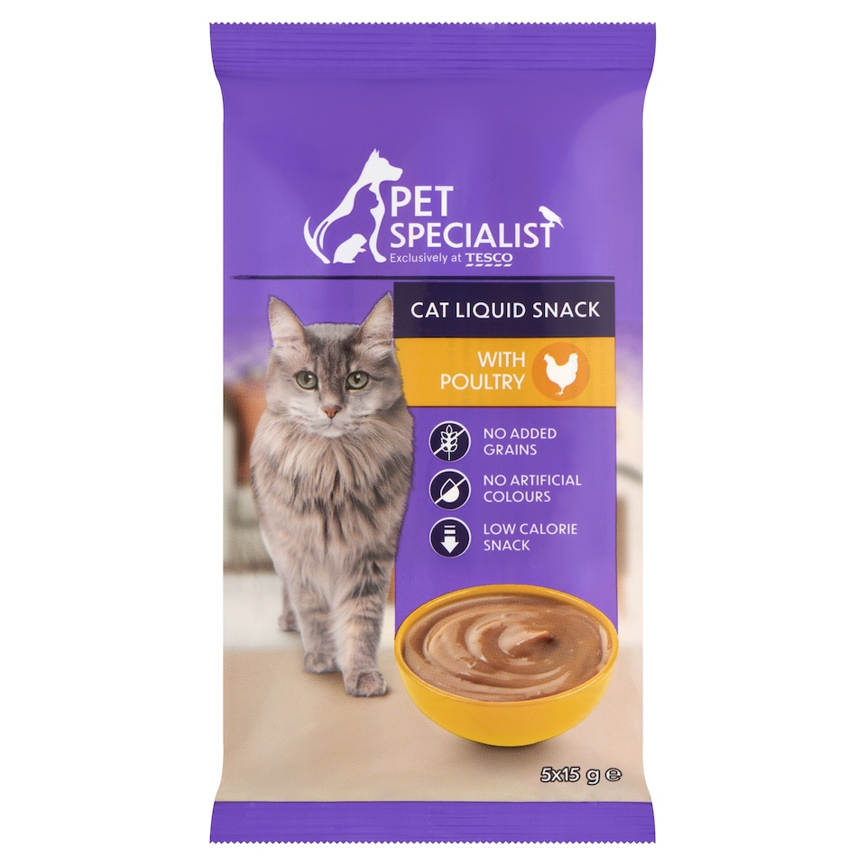 Pet Specialist folyékony jutalomfalat baromfival felnőtt macskák számára 5 x 15 g (75 g)