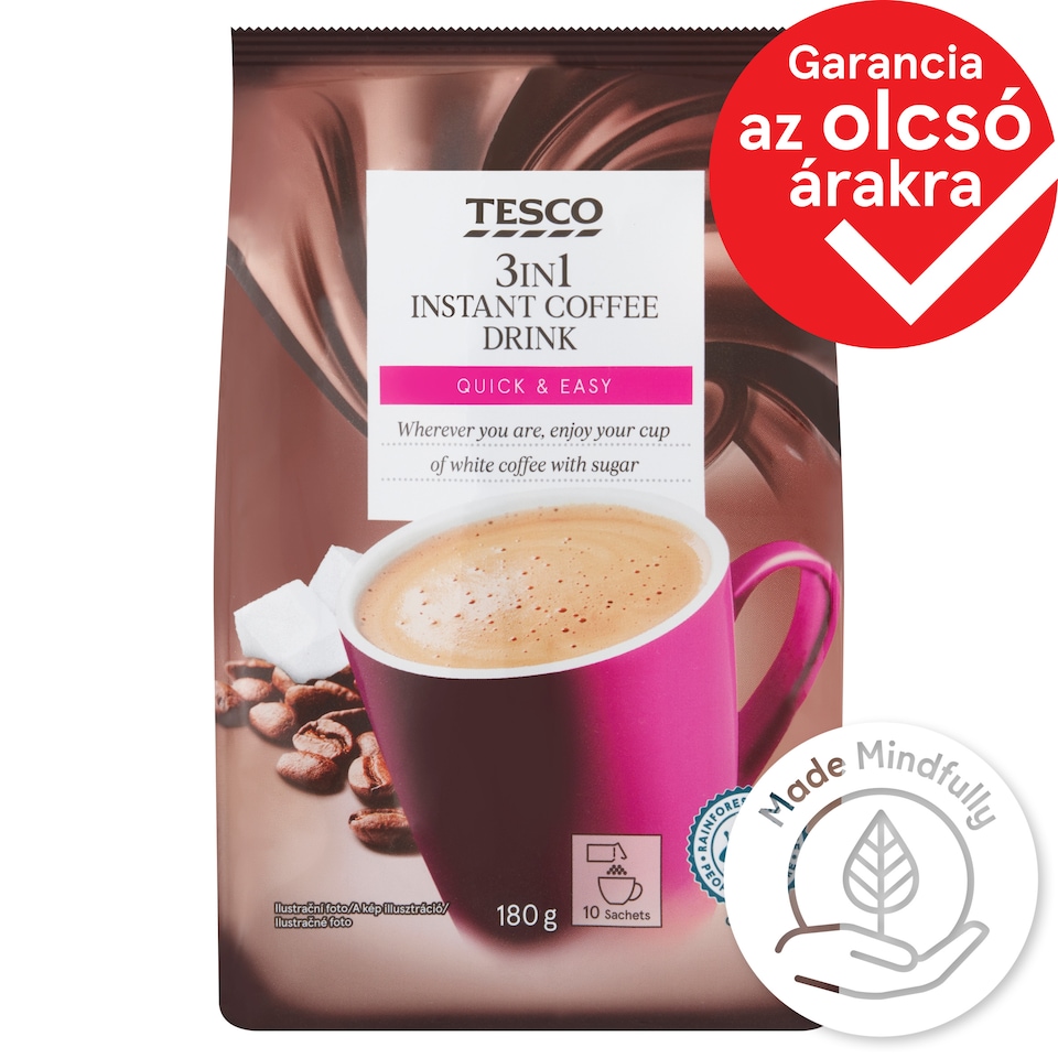 Tesco 3in1 Instant Coffee Drink 10 x 18 g (180 g)