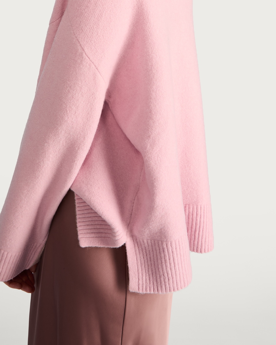 image 1 of F&F Knitted Slouchy Jumper with Wool in Pink