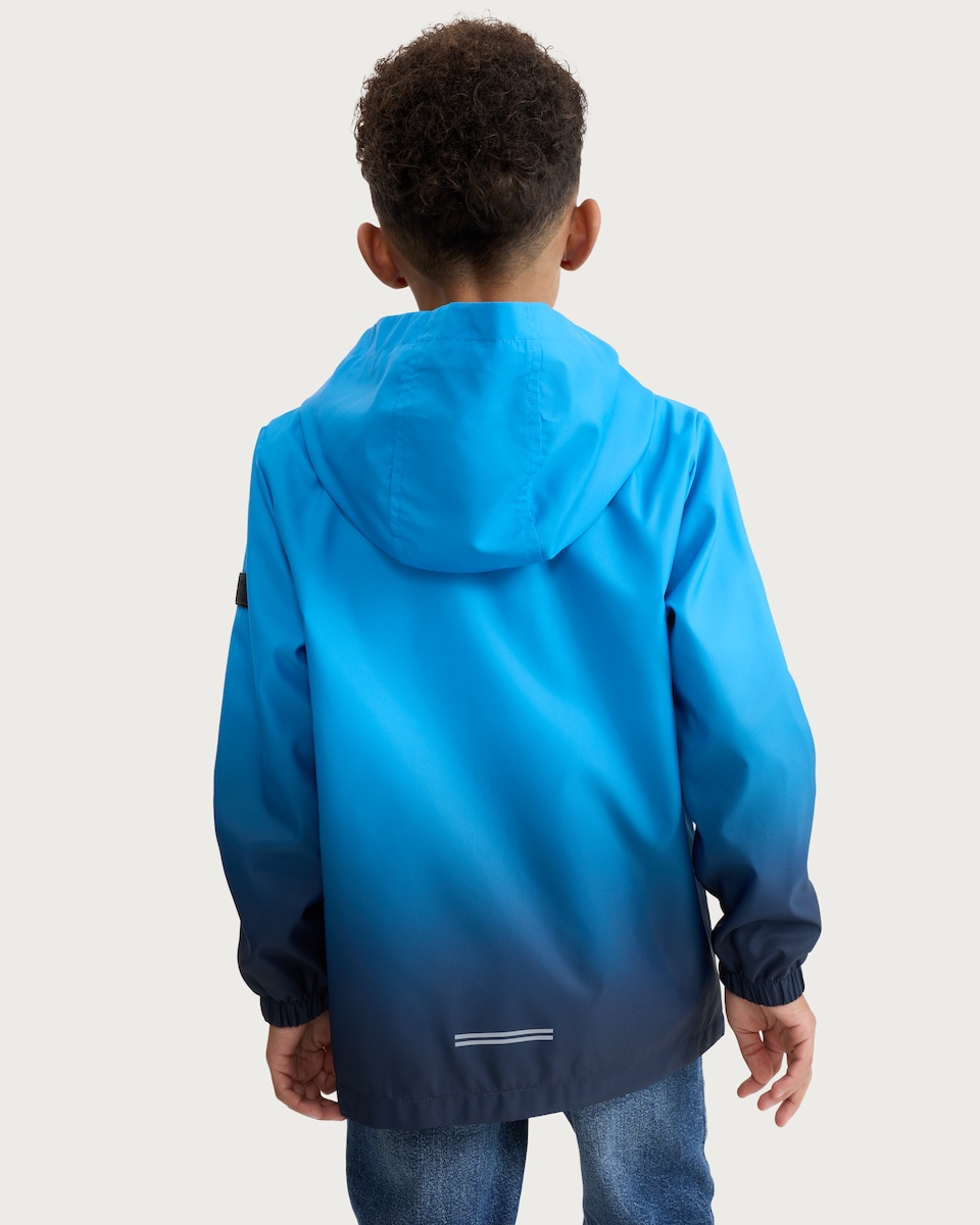 image 1 of F&F Boys Ombre Hooded Zip Up Jacket in Blue