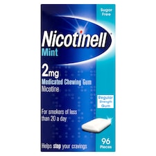 Nicotinell Stop Smoking Aid 2mg Medicated Chewing Gum - Mint 96s