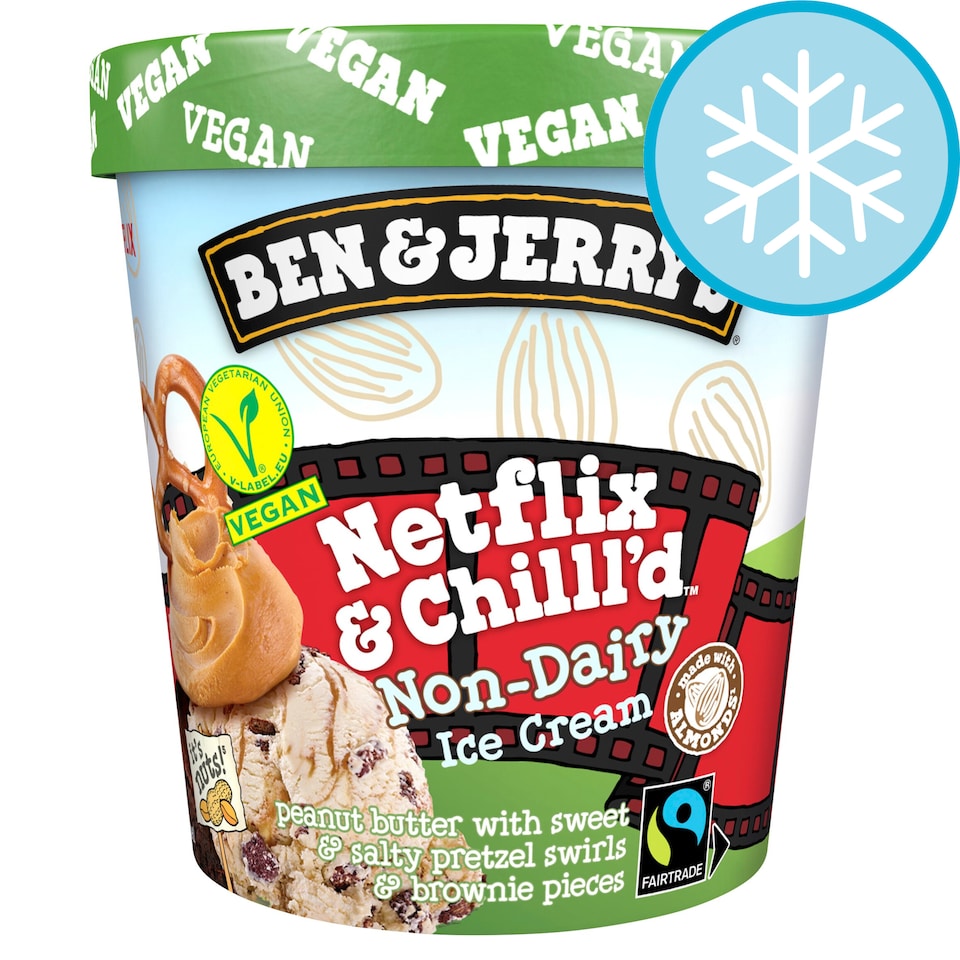 image 1 of Ben & Jerry's Non Dairy Vegan Netflix & Chilll'd Peanut Butter Ice Cream Tub 465ml