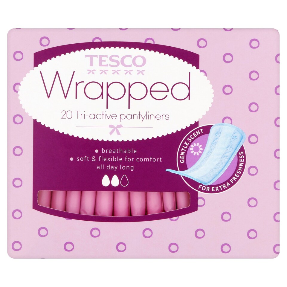 Tesco Ind/Wf Panty Liners 20 Pack