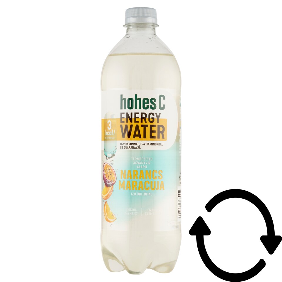 Hohes C Energy Water Natural Mineral Water-Based Soft Drink with Orange Passion Fruit Flavor 0,75 l
