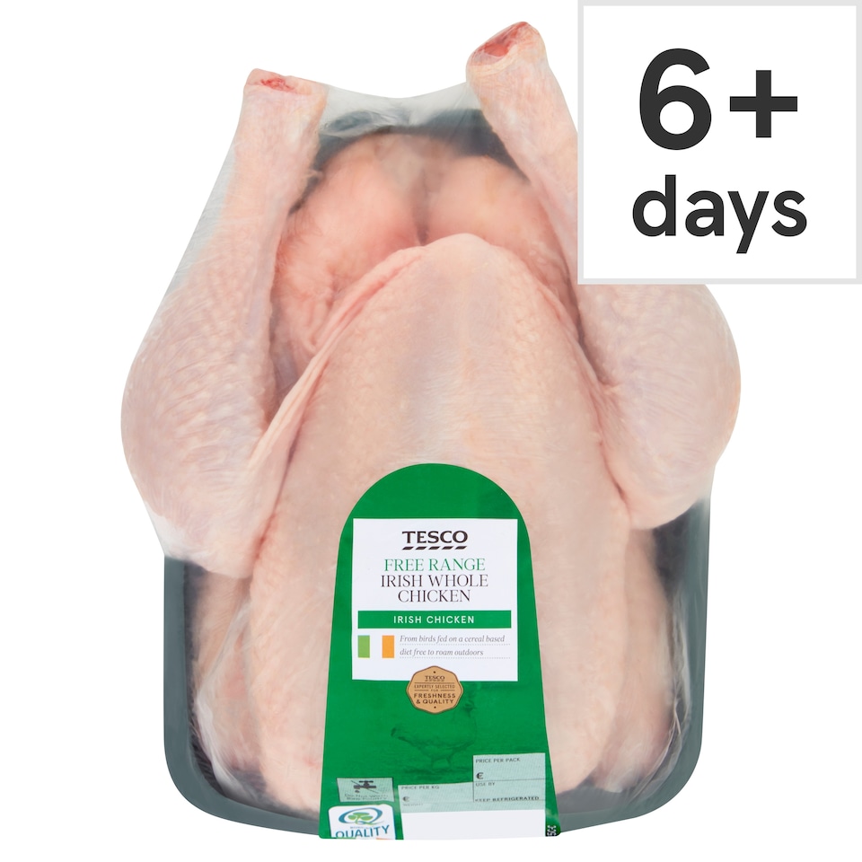 Tesco Free Range Irish Whole Chicken 1.6Kg