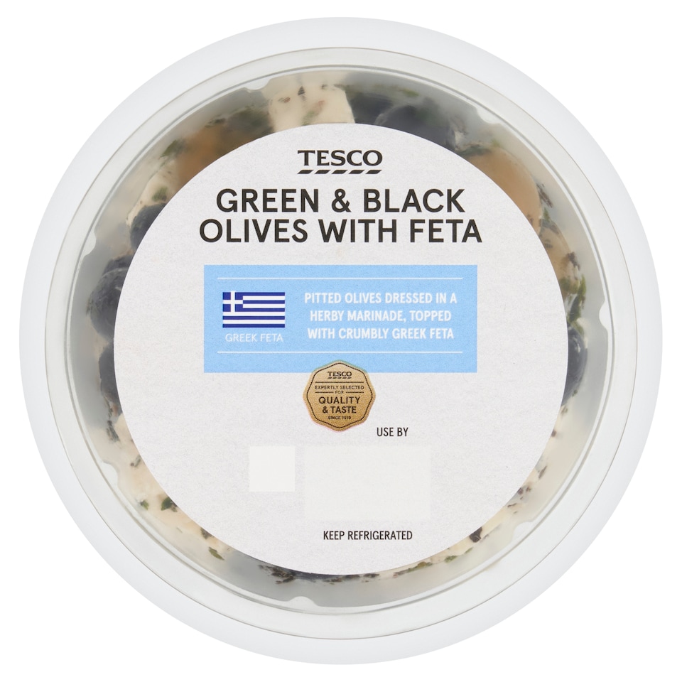 Tesco Green & Black Olives with Feta 350g