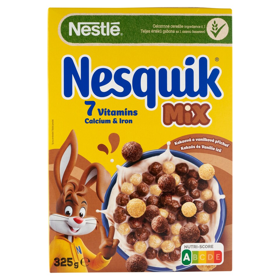 image 1 of Nestlé Nesquik Mix Cocoa and Vanilla Flavoured Crunchy Cereal with Vitamins and Minerals 325 g