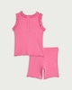 image 2 of F&F Baby 2-Piece Cotton Rich Polka Dot Set in Pink