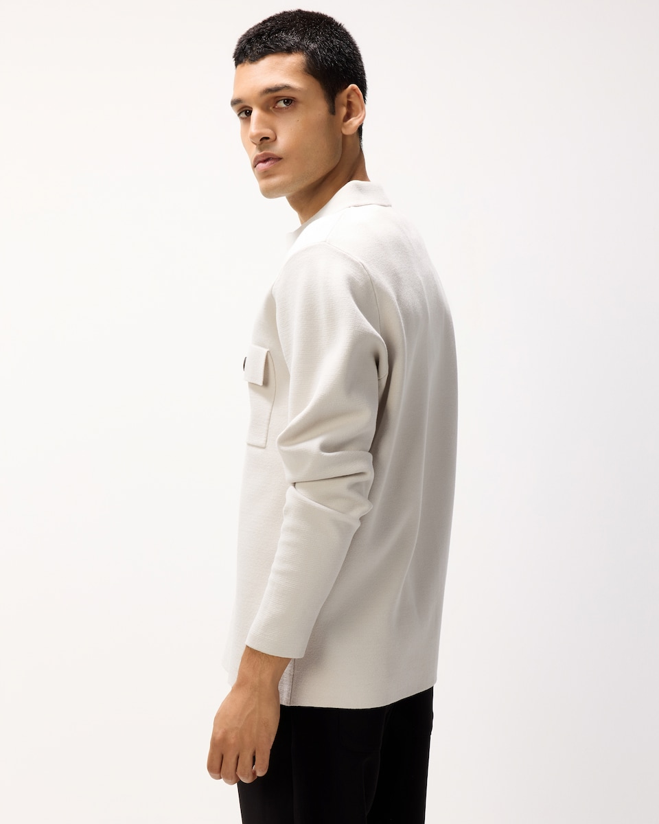 image 1 of F&F Knitted Zip Up Jumper in Ecru