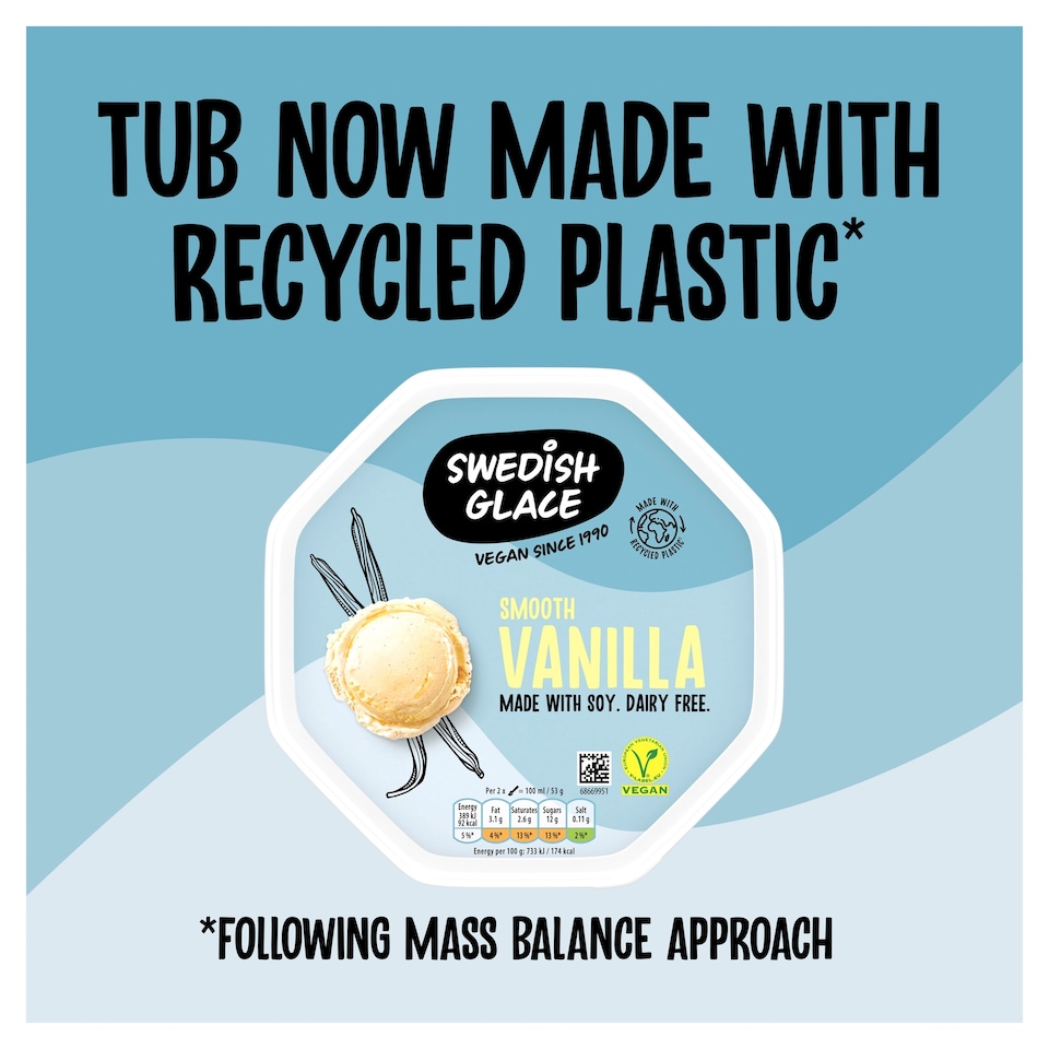 image 1 of Swedish Glace Vanilla Non Dairy Vegan Ice Cream Tub 750ml