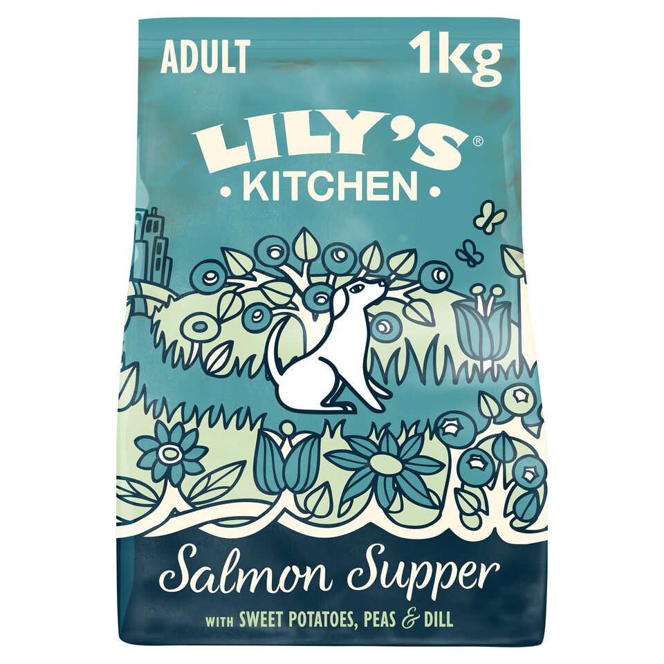 image 1 of Lily's Kitchen Salmon Supper with Sweet Potatoes, Peas & Dill Dog Dry Food 1kg