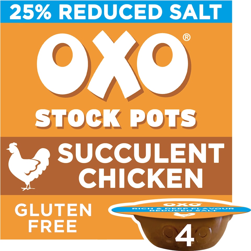 image 1 of Oxo Chicken Reduced Salt Stock Pot 4 Pack 80G