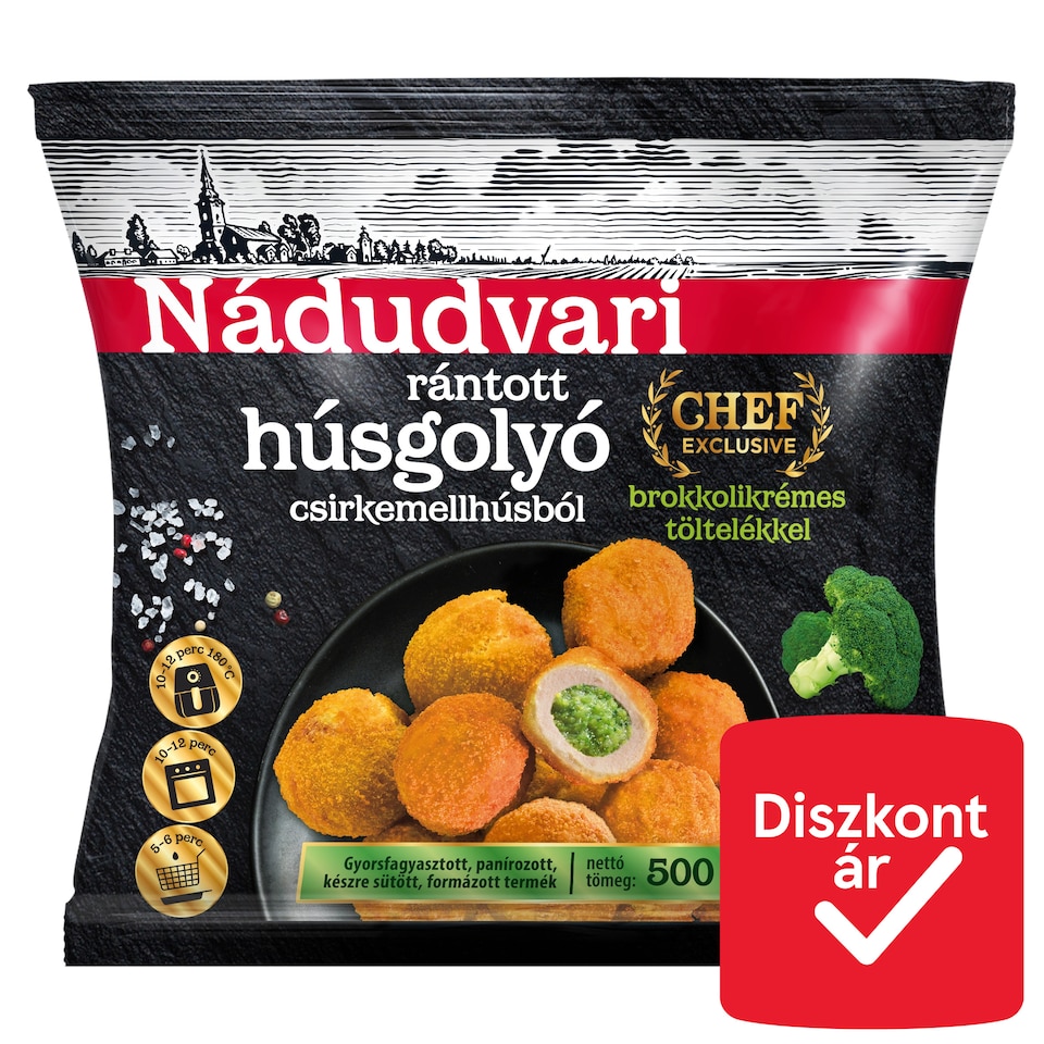 Nádudvari rántott húsgolyó csirkemellhúsból brokkolis töltelékkel 500 g