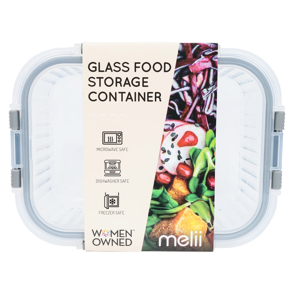 Melii Rectangular Glass Food Storage Container 1040ml