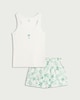 image 4 of F&F Cotton Rich Palm Tree Short Pyjama Set in Multi White