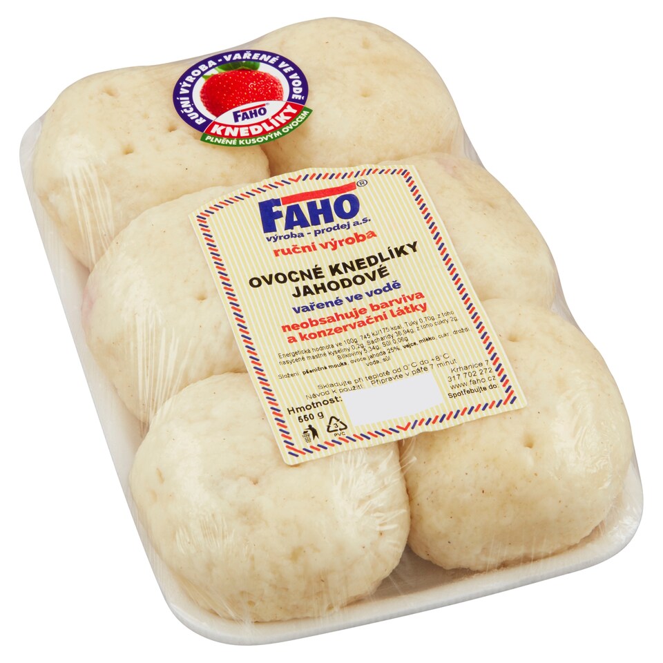 Faho Ovocné knedlíky jahodové 550g