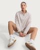image 1 of F&F Active AFTERCLASS Textured Striped Half Zip Sweatshirt in Neutral