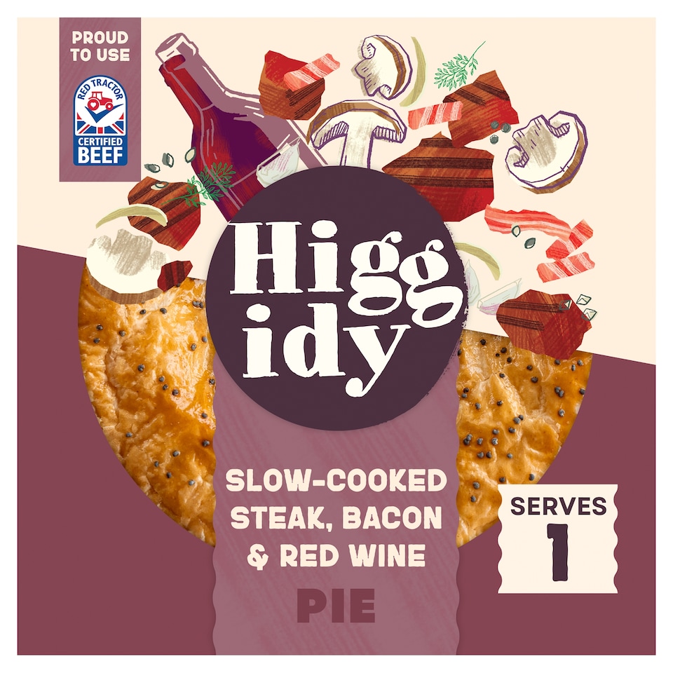 image 1 of Higgidy Slow-Cooked Steak, Red Wine & Bacon Pie 200g