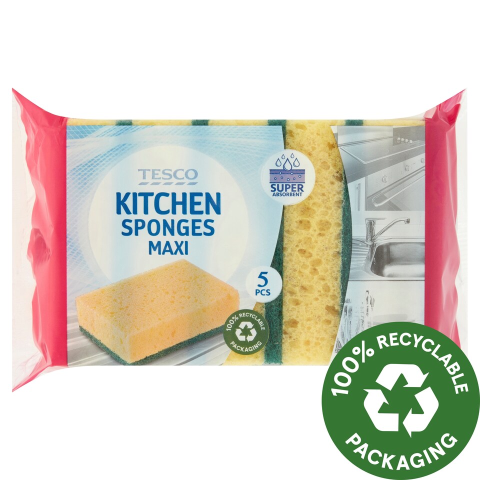 Tesco Maxi Kitchen Sponges 5 pcs