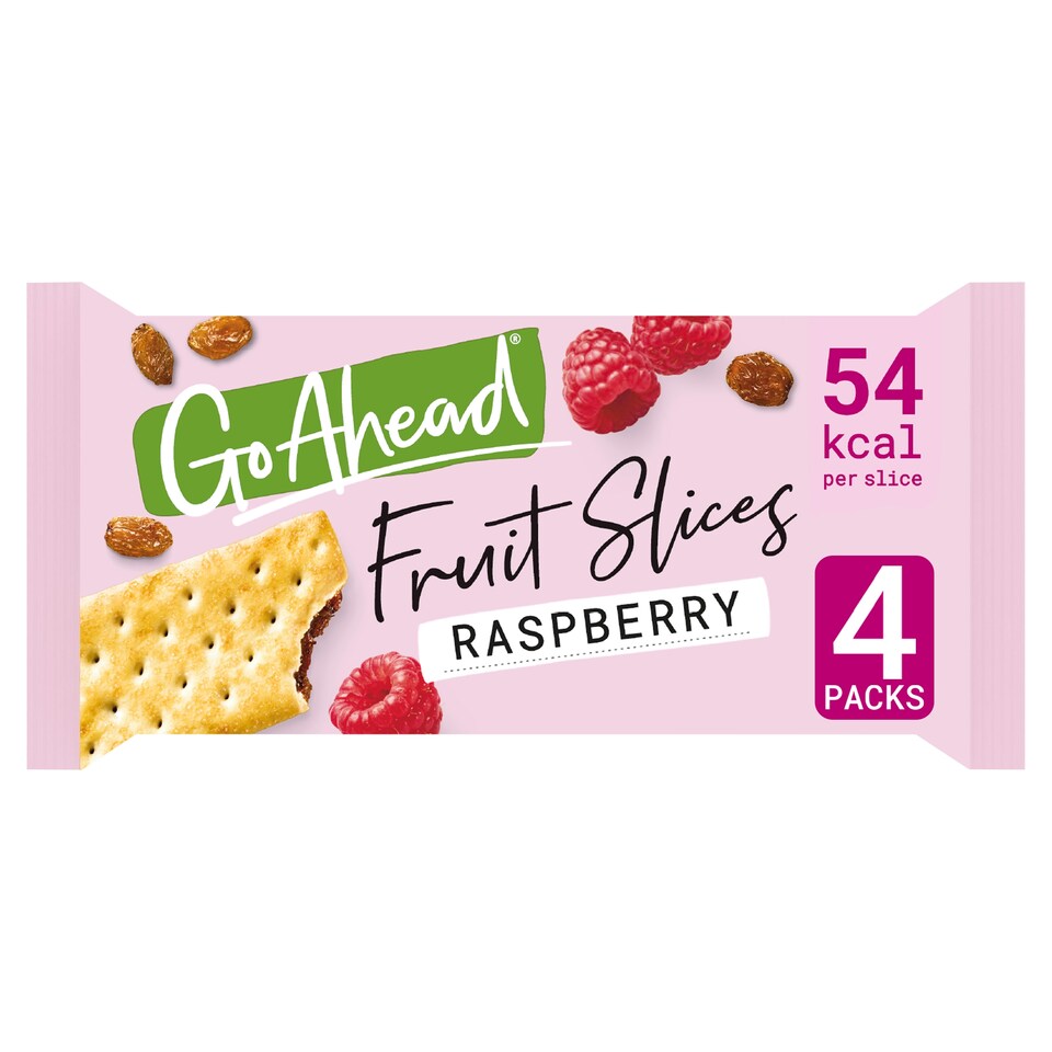 image 1 of Go Ahead Raspberry Crispy Fruit Slices Snack Bars Multipack 4 x 43.6g