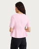 image 3 of F&F Ponte Seam Peplum Hem Top in Pink