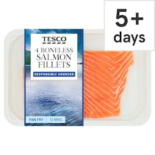 Tesco Boneless Salmon Fillets 4 Pack 520g