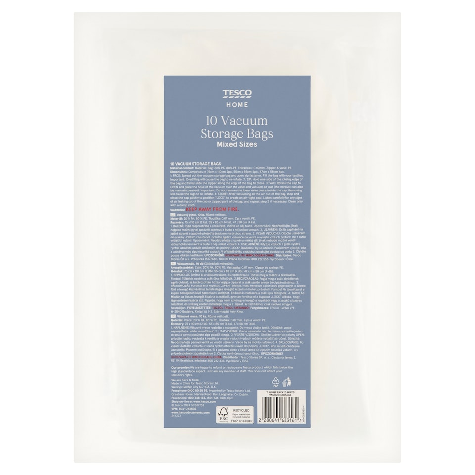 Tesco Home Vacuum Storage Bags 10 pcs