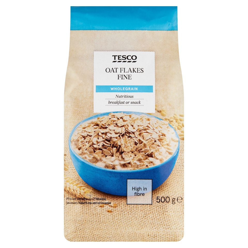 Tesco teljes kiőrlésű, apró szemű zabpehely 500 g