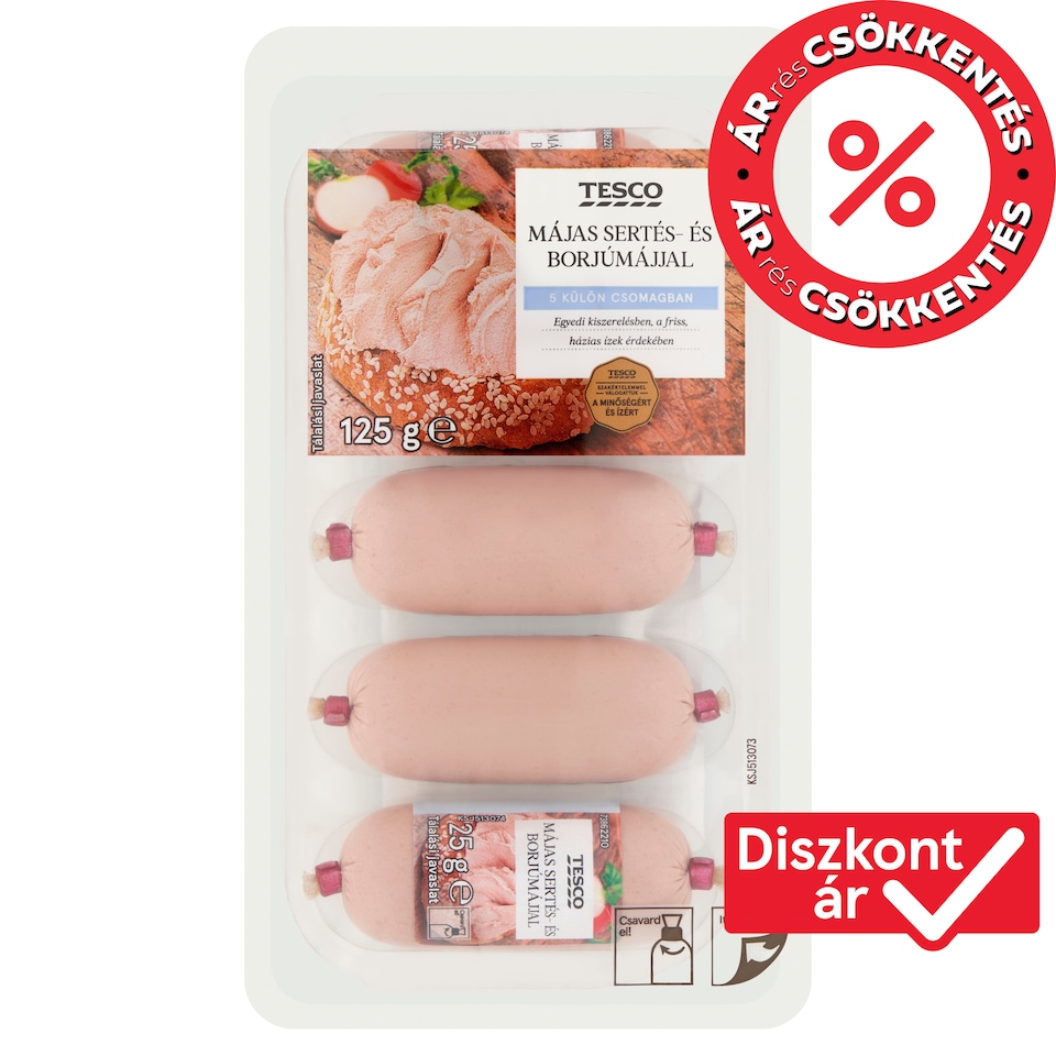 Tesco májas sertés- és borjúmájjal 5 x 25 g (125 g)