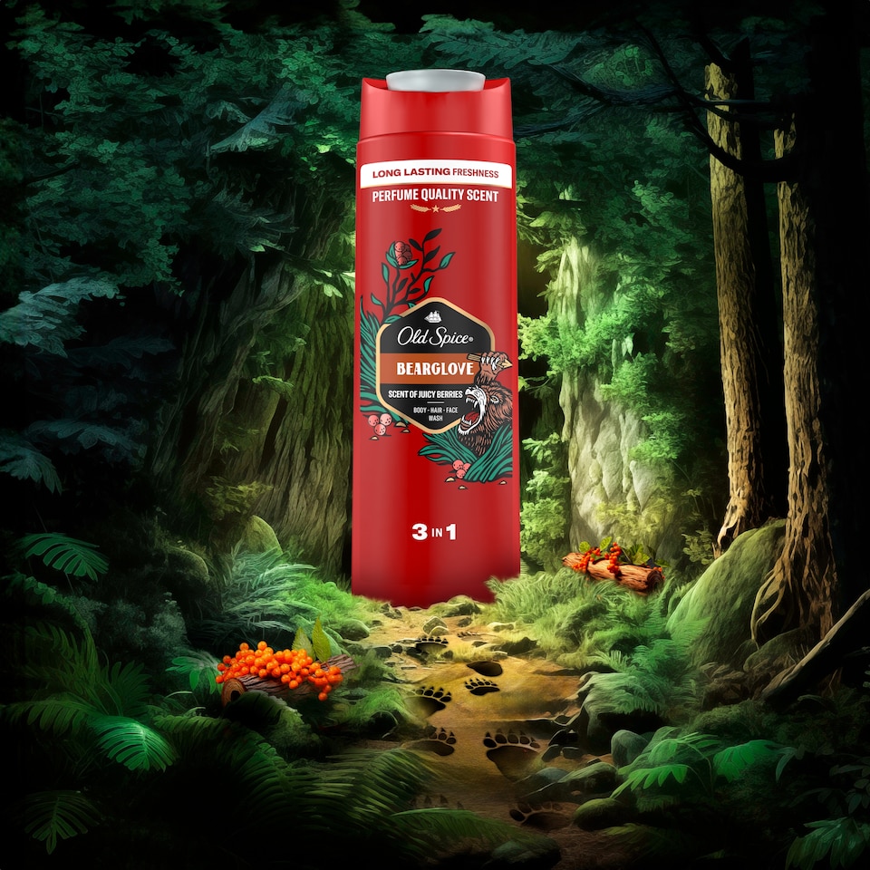 image 1 of Old Spice Bearglove Men’s Shower Gel & Shampoo 400ml Multi-Use 3-in-1 Hair-Face-Body Wash