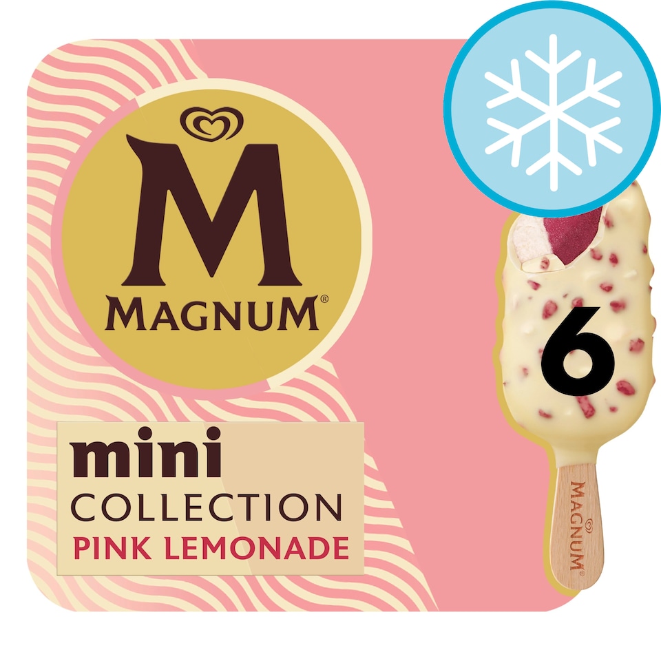 image 1 of Magnum Mini Euphoria White Chocolate & Pink Lemonade Ice Cream Sticks 6x55ml