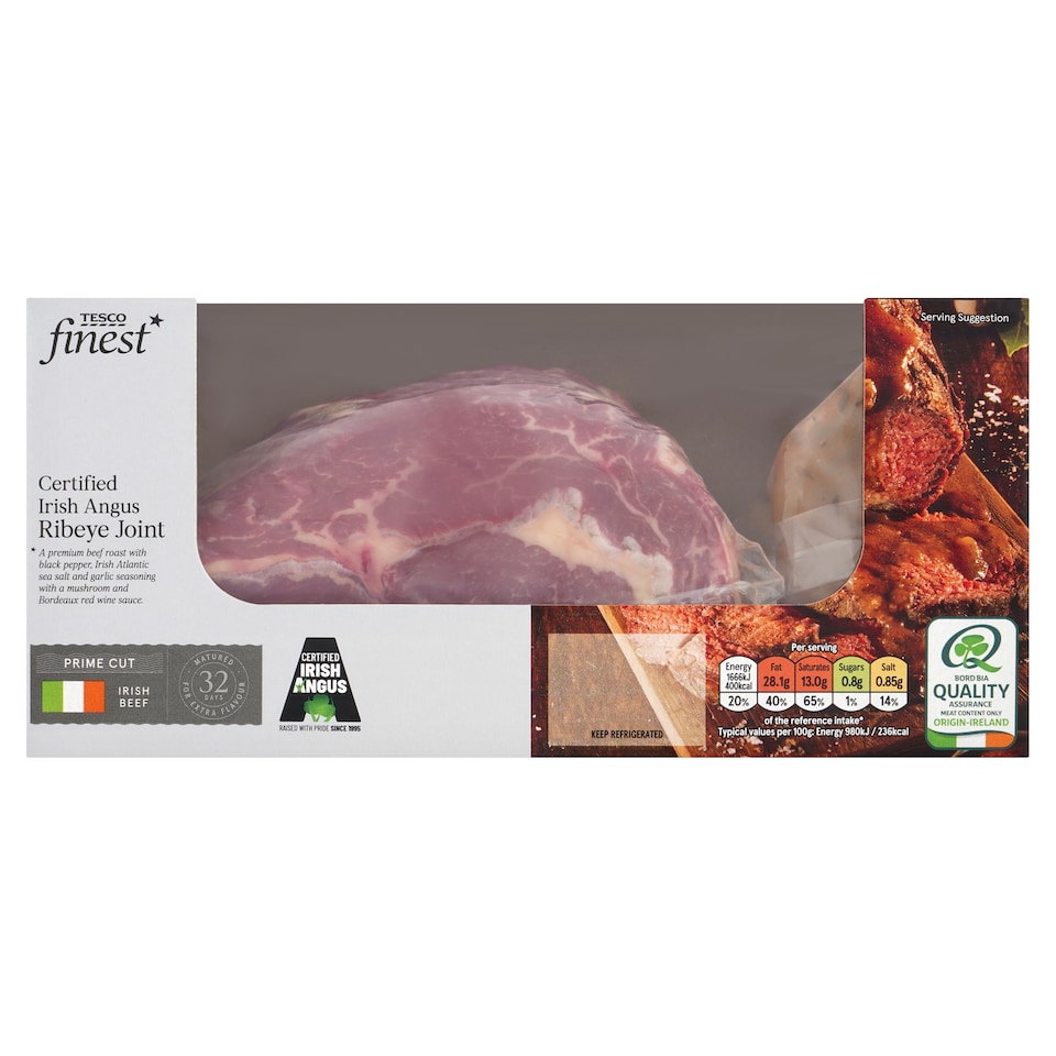 Tesco Finest Certifd Irish Angus Ribeye Joint 1.2Kg