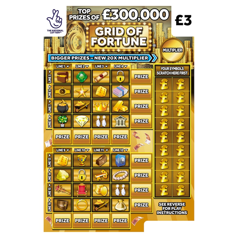 GRID OF FORTUNE SCRATCHCARD