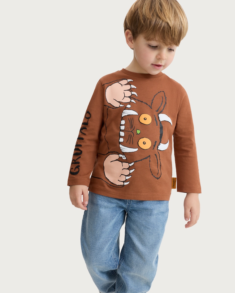 image 1 of Gruffalo Pure Cotton Long Sleeved Top in Brown