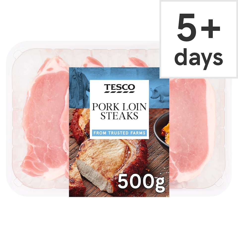 Tesco British Pork Loin Steaks 500g