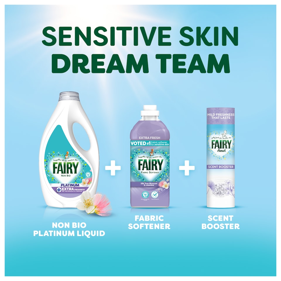 image 1 of Fairy Non Bio Platinum +Silk Tree Blossom & Jasmine 63 Washes 1953ML