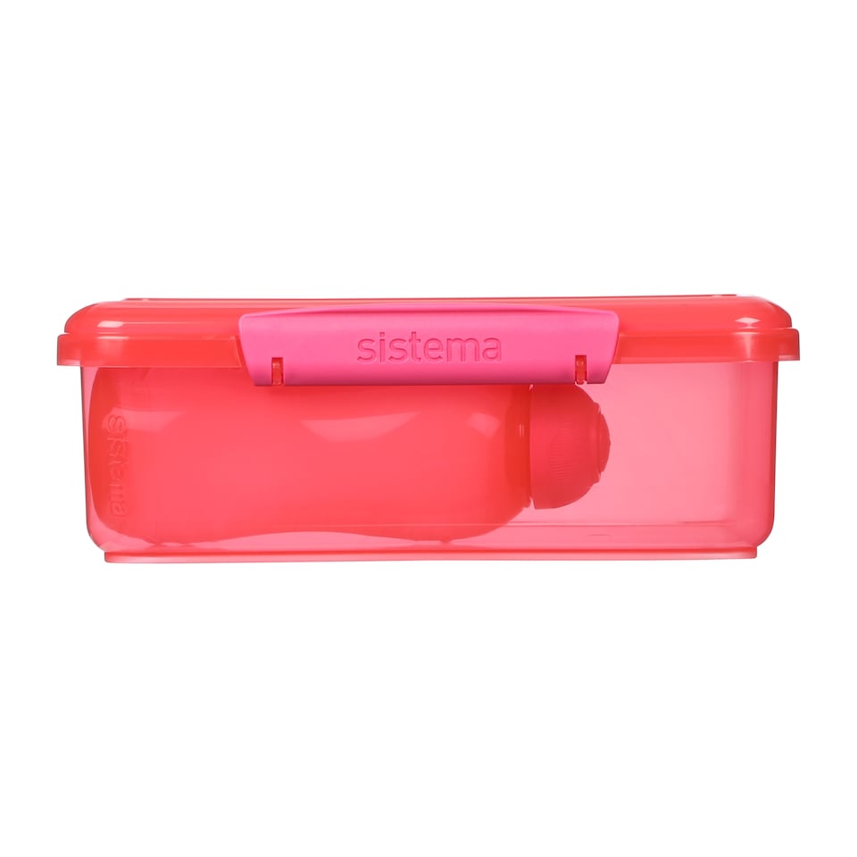 image 1 of Sistema Pink Rectangle Lunch Box 2L with Water Bottle 330ml