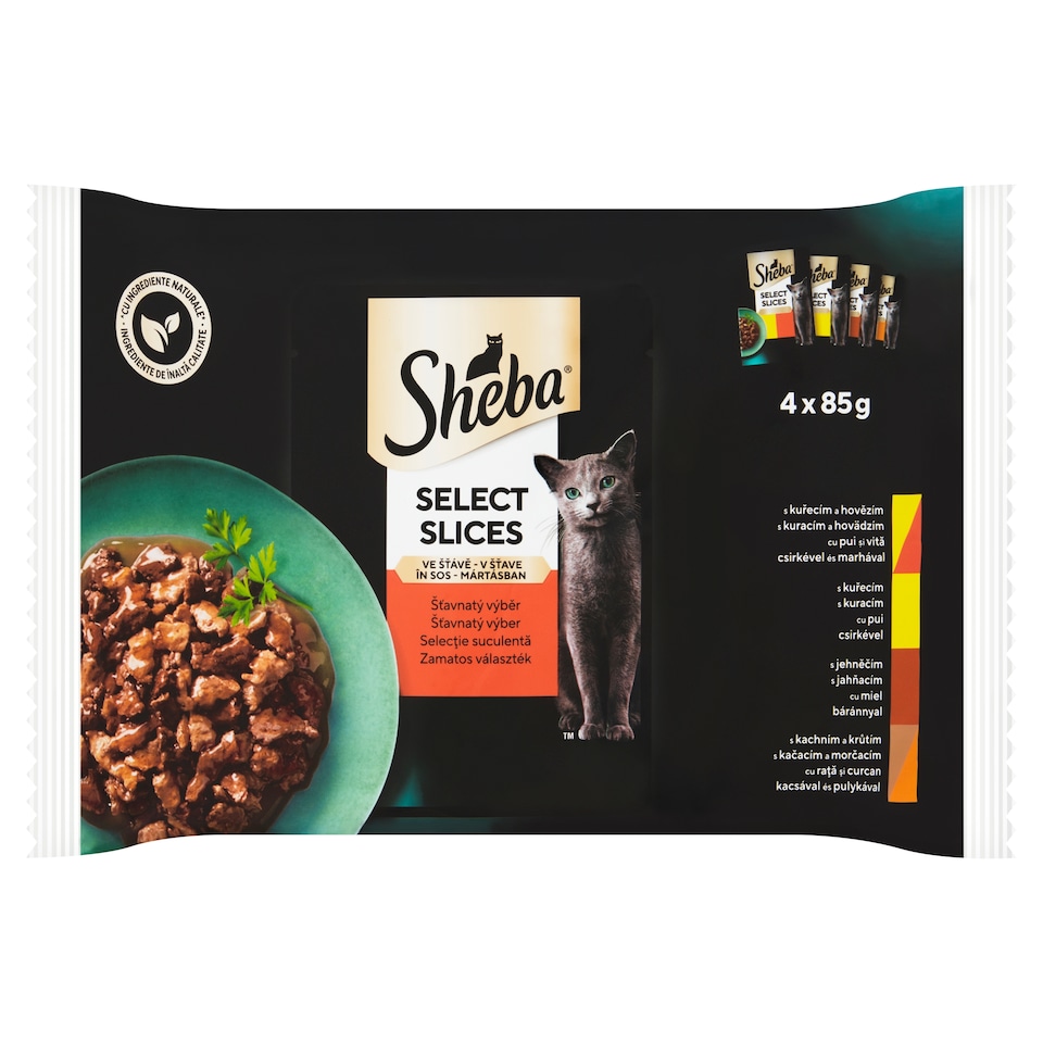 Obrázek 1 pro produkt Sheba Select Slices šťavnatý výběr ve šťávě 4 x 85g (340g)