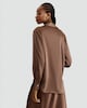image 4 of F&F Satin Twist Front Long Sleeved Blouse in Mink