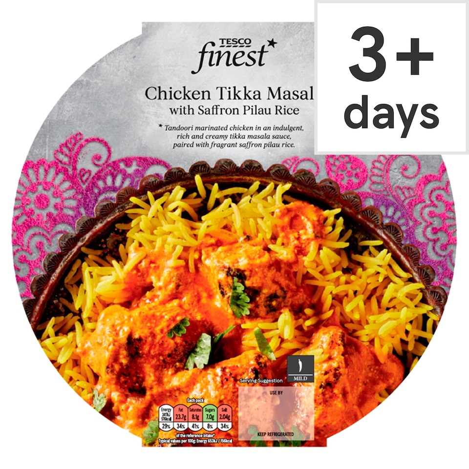 Tesco Finest Chicken Tikka Masala Saffron Pilau Rice 400G - Tesco Groceries