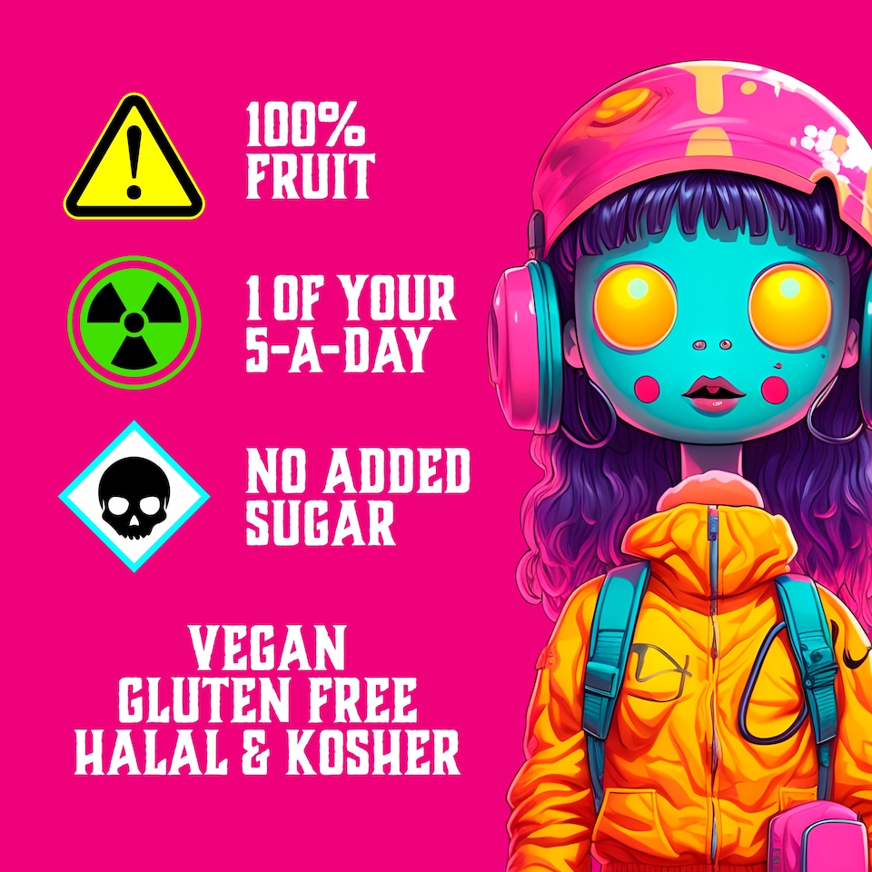 image 1 of Zombie Fruit Leatherz Bars Raspberry Reaper 4 x 25g
