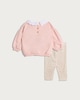 image 2 of F&F Baby 2-Piece Cotton Rich Fairy Print Sweatshirt and Leggings Set in Pink