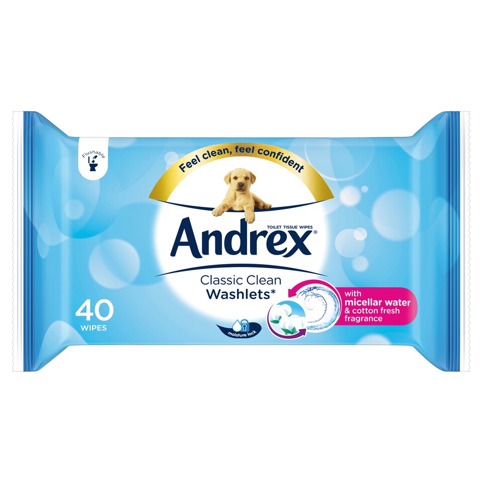 Andrex Classic Clean Washlets 40 Refill Wipes