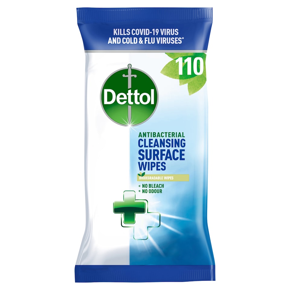 image 1 of Dettol 110 Large Cleansing Surface Wipes